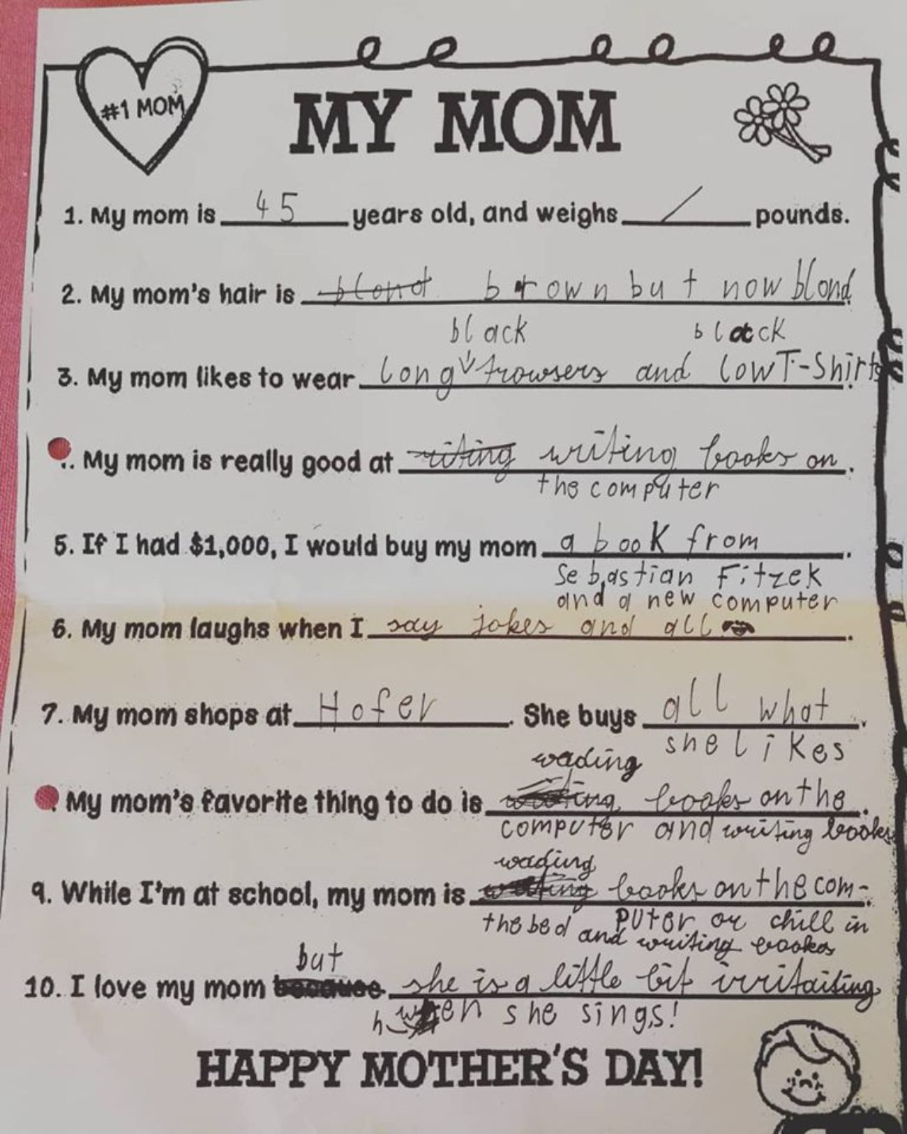Meiner Mama schenke ich zum Muttertag einen Brief