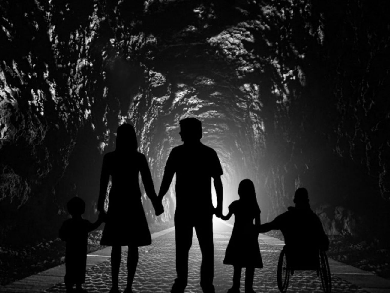 Silhouette einer Schattenfamilie