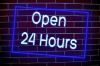 Schild Open 24 hours