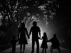Silhouette einer Schattenfamilie